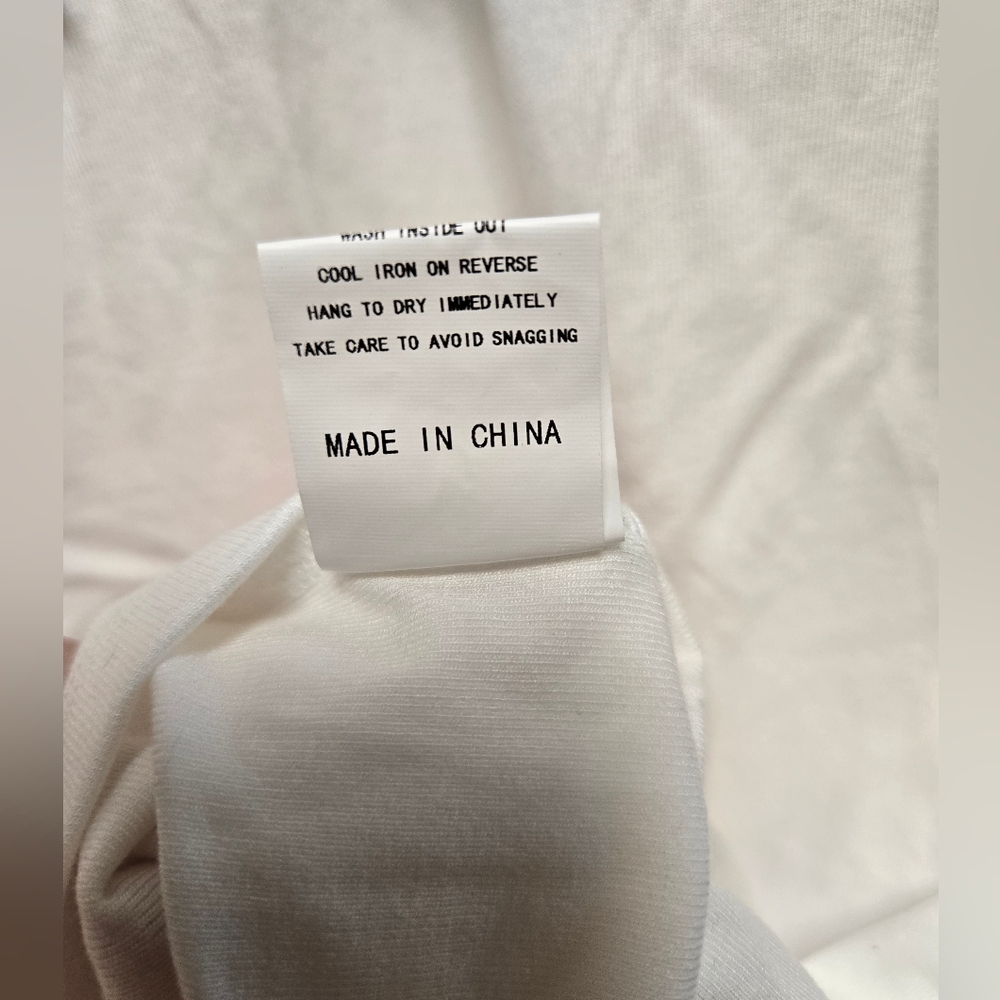 NWT Micas White Mini Dress with Blue Denim Star Patches, Large - Picture 8 of 9